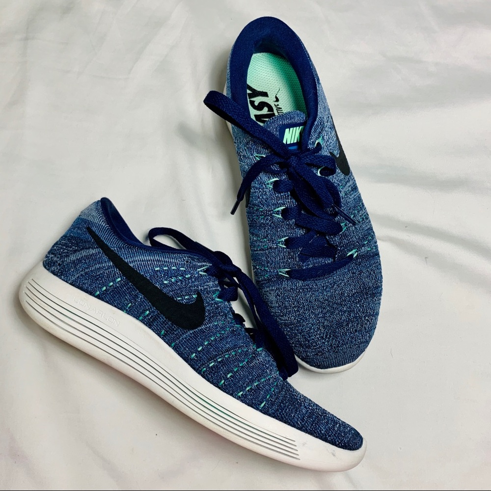 Nike Blue Lunarepic Flyknit sneakers shoes